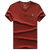 1809夏装新款战地吉普AFSJEEP男士纯棉弹力半袖T恤衫 V领短袖polo(红色)