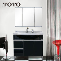 TOTO浴室柜 浴室镜柜组合套装 LDKW903K/W 配LMAW903落地式(灰色 柜子+龙头+浴室镜)