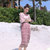 2018新款时髦女神范套装女夏装时尚潮吊带一字肩上衣配裙子两件套(粉色 XL)