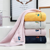朵玛（Duoma） 大浴巾1条 全家可用 加厚珊瑚绒吸水速干卡通裹巾(BH动物园浴巾-浅蓝 默认)
