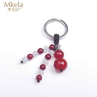 梦克拉Mkela 925银红玛瑙葫芦挂件 一路平安 汽车钥匙扣配饰