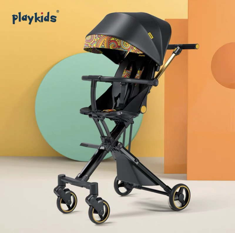 playkids普洛可 溜娃轻便双向高景观婴儿推车可躺宝宝手推车(单向版
