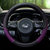2017款悦达起亚智跑KX5 K2 K3 K5K4专用方向盘套子 真皮汽车把套(运动款 黑紫色)