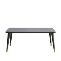 网红北欧岩板餐桌餐椅组合小户型家用长方形桌子椅子一套吃饭家用(12mm厚度灰色（高档岩板）)