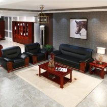 云艳YY-LCL605 办公沙发商务接待沙发现代创意型皮艺沙发会客洽谈沙发3+1+1(默认 默认)