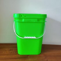 20升20kg正方形塑料方桶包装桶压盖加厚肥料乳胶漆桶垃圾分类全新(正方形20升20kg压盖绿色有盖)