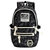 派顿 时尚双肩包帆布女包韩版学生书包休闲背包男旅行包CL35006(黑色)