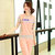 莉菲姿 新款夏季韩版学生装女短袖运动休闲套装七分裤两件套(粉红色 XL)