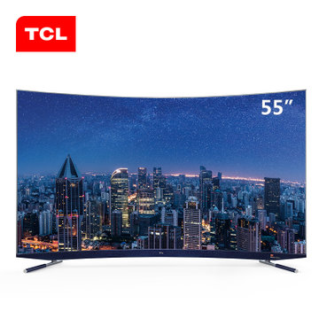 TCL 55C5 55英寸 4K超高清 哈曼卡顿音响 64位34核 纤薄金属 人工智能 曲面电视