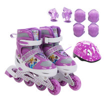 迪士尼Disney轮滑鞋DCY41181儿童溜冰鞋套装可调伸缩闪光滑冰鞋米奇公主形象(公主 35-38)