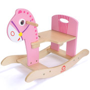 儿童木马摇马易拼装木制质宝宝摇摇马婴儿小木马摇椅玩具 AF22034(粉色)