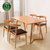 北欧全实木餐桌时尚简约长方形胡桃木色1.4米实木餐桌椅组合宜家(红橡色 一桌+4个椅)