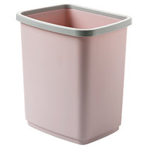 压圈卫生间分类垃圾桶家用客厅夹缝拉圾桶厕所厨房厨余干湿卫生桶(浅粉)