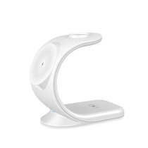 无线充电器MagSafe磁吸式苹果专用PD快充15W支架airpods2pro耳机手表iWatch三合一(白色)