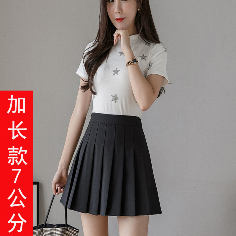 百褶裙女夏秋冬学生小短裙格子短裙高腰大码2021新款a字半身裙子(抗皱