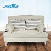 多功能沙发床折叠布艺可拆洗单双人书房沙发1.5小户型简约金属(米灰色棉麻布 120cm)