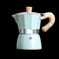彩色意式摩卡壶特浓缩煮咖啡壶出油脂手冲咖啡器具套装家用电热炉(6人份蓝 默认版本)