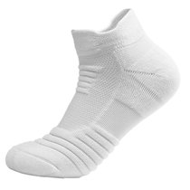 SUNTEK新疆棉大码袜子男士短袜中筒低帮吸汗篮球毛巾底运动袜(39-42 1双体验装白色)