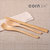玉米 儿童勺子叉子筷子套装木质 宝宝创意三件套套餐野外便携(简约榉木勺叉+黄檀儿童筷)第2张高清大图