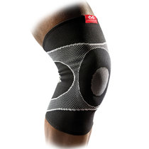 迈克达威5125 M码黑色 跑步网羽篮球针织高弹支撑凝胶垫护膝