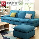 曲尚（Qushang）小户型布艺沙发多功能储物沙发客厅整装家具可拆洗三人现代简约沙发床8810(颜色请备注 三人位)