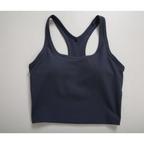 SUNTEKlulu~可拆卸胸垫运动内衣 紧身无袖工字背运动背心欧美性感文胸(黑色 S(85-100斤))