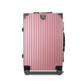 铝框旅行箱行李箱小型铝框20拉杆箱万向轮24女男学生26密码皮箱玫瑰金(玫瑰金 20寸)