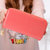 钱包新款韩版双拉链女士大容量长款钱包漆皮零钱手机包手拿包(西瓜红)