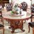 欧式餐桌椅组合复古实木大理石圆桌餐厅圆桌家用6人歺桌子(1.5米大理石面+8椅送转盘)