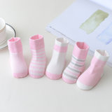 【5双装】婴儿童袜子春夏薄款男女宝宝棉袜0-1-3岁婴儿袜子(粉色 m码（建议1-3岁）)