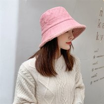 伊格葩莎韩版双面戴纯色秋冬渔夫帽(粉红色 帽围：56-58cm)