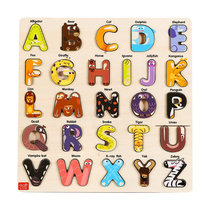 TOI拼图玩具26片动物字母板 真快乐超市甄选