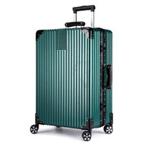 新款拉杆箱万向轮男女24寸铝框密码行李登机旅行箱包定制源头工厂(26寸 634铝框/墨绿色)