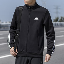 Adidas阿迪达斯外套男 2022春秋季新款立领运动夹克GV5338(黑色 L)