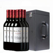 拍酒网 法国原瓶进口 CASTEL玛茜红葡萄酒 六支皮礼盒 送礼佳品
