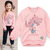 JELISPOON吉哩熊冬季新款男童女童T恤霸气恐龙加绒卫衣(150 淡粉色)