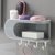肥皂盒免打孔吸盘壁挂式创意双层沥水架家用卫生间浴室香皂置物架(简约灰【挂钩款】)