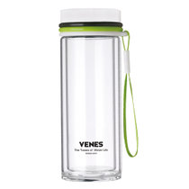 菲驰(VENES)水杯VB140-2玻璃杯双层耐热保温杯办公室茶水杯子便携创意泡茶杯