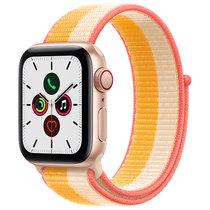 Apple Watch SE 智能手表 GPS+蜂窝款 40毫米米金色铝金属表壳 黍米色配白色回环式运动表带MKQY3CH/A