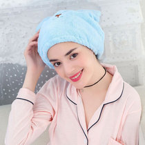 动物卡通干发帽头发速干包头巾 可爱成人加厚吸水浴帽(蓝色 约27.5*24.5cm)