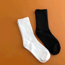 5双日系韩版纯色长袜子男女学生运动中筒袜学院风简约百搭网红(3白+2黑【共五双】WX09)