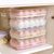 冰箱鸡蛋盒食物保鲜盒鸡蛋托鸡蛋格厨房透明塑料盒子放鸡蛋收纳盒(玫红)