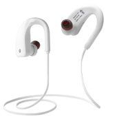 无线运动蓝牙耳机 跑步音乐耳机立体声入耳式双耳 防水防汗 通用型(白色)