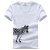 莱斯玛特LESMART 新款夏季男装 时尚斑马印花V领短袖T恤 TL13638(白色 M)