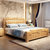 一米色彩  实木床 现代简约实木床 中式橡木床 储物家具婚床(原木色 1.8*2.0米单床+2个床头柜+床垫)