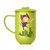 台湾artiart杯 无铅陶瓷带盖泡茶杯 陶瓷水杯 带不锈钢茶漏过滤器(绿色)
