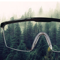 优选防风防雾防唾沫飞沫户外保护眼睛防尘防护眼镜黑款透明护目镜 男女通用(2件)
