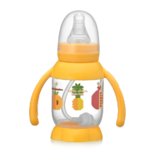 小鸡卡迪 新品标准口径PP塑料奶瓶企鹅形状120毫升带手柄吸管 KD1120(颜色随机)