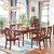 拉斐曼尼 KT002 美式实木餐桌椅组合简约乡村复古家具小户型客厅长方形餐桌吃饭桌(一桌四椅 1.35米木餐桌)