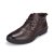 富贵鸟(FUGUINIAO)真皮休闲时尚高帮男靴棉鞋D326320C(棕色 43)